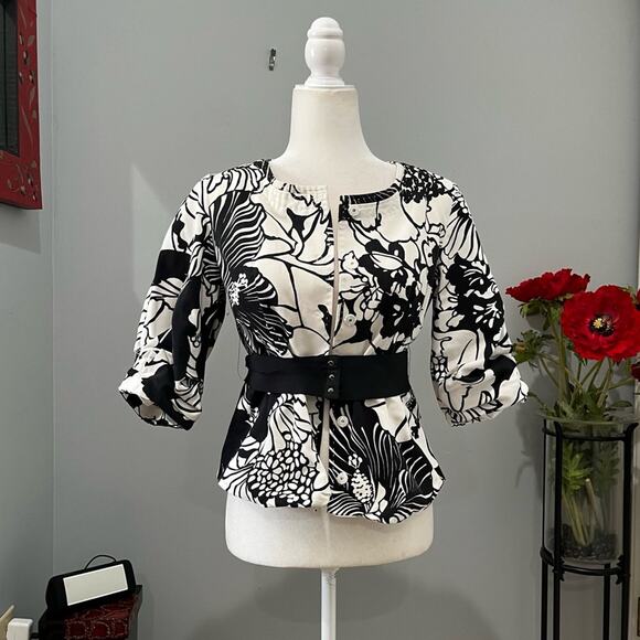 NEW Elie Tahari Tailored Hourglass Floral Statement Career Suit Jacket 4 NWOT - Picture 4 of 16